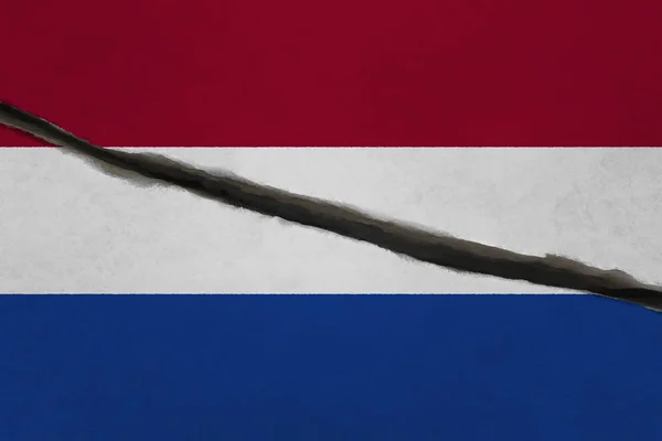 netherlands flag cracked