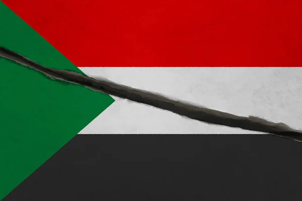 sudan flag cracked