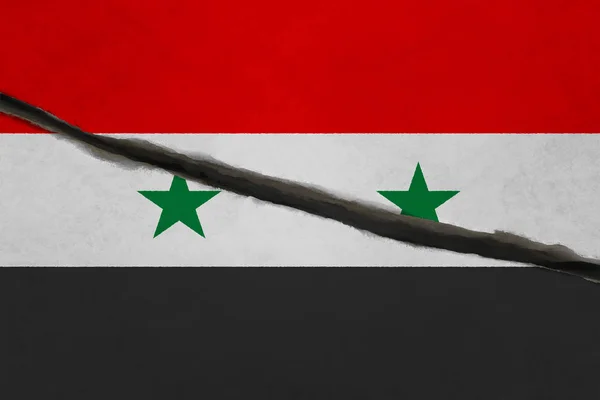 syria flag cracked