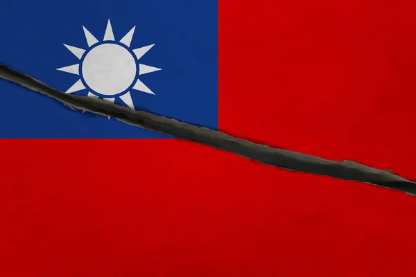 Taiwan flag cracked