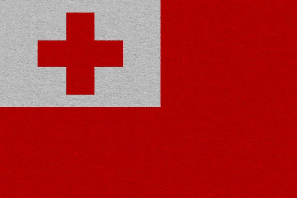 Tonga flag painted on paper