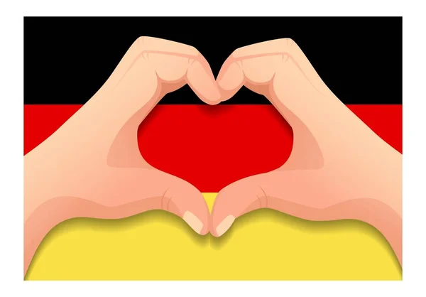 Germany flag and hand heart shape