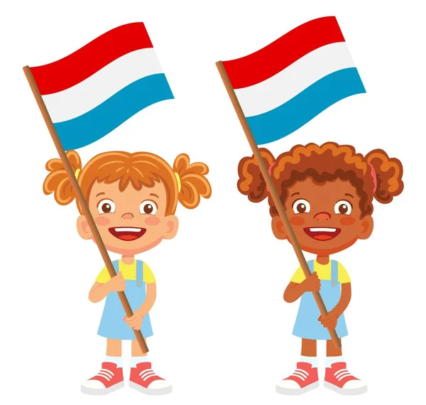 Luxembourg Flag In Hand Children Holding Flag National Flag Of Luxembourg Vector Stock Images Page Everypixel