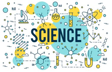 Bilim geçmişi. Araştırma anahat simgeleri. Biyoteknoloji ve tıbbi unsurlar. Doğrusal DNA kavramı kök hattı vektör tasarım Web sitesi banner