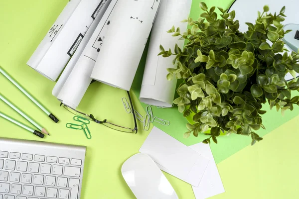 İşyeri mimar - rulo ve planları.