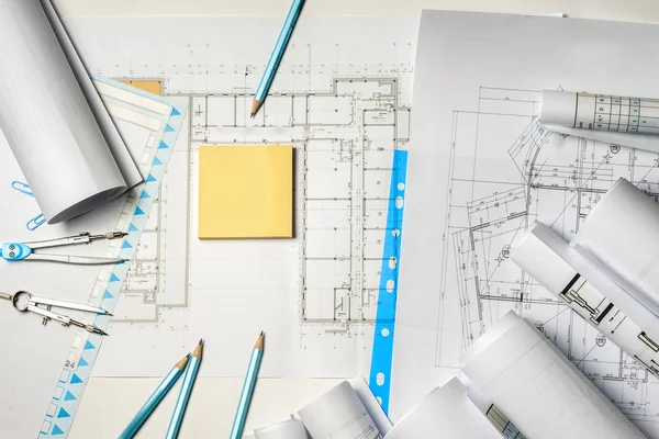 İşyeri mimar - rulo ve planları.