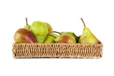 Beyaz arka plan üzerinde izole armut. Metin için yer kopyalayın