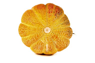 Beyaz arka plan üzerinde izole kavun. Metin için yer kopyalayın