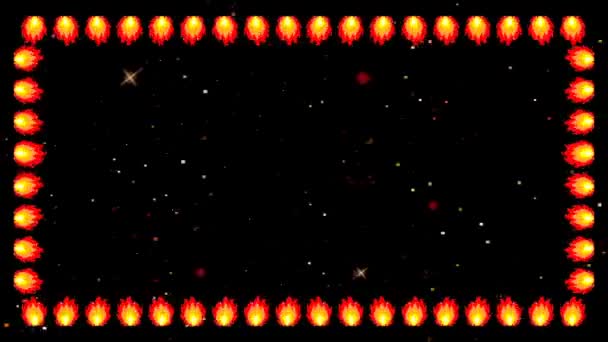 Sfondo Arcade Bit Retrò Con Cornice Fuoco — Video Stock