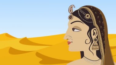 Rajasthani kadınlar çölde