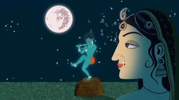 Herren Krishna Och Radha — Stockvideo