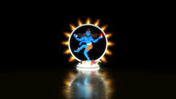 Lord Shiva Dansar Sanskr Ring Eld — Stockvideo