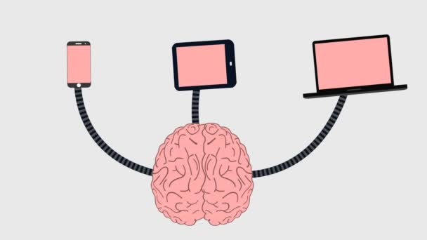 Información Alimentación Medios Cerebro — Vídeo de stock