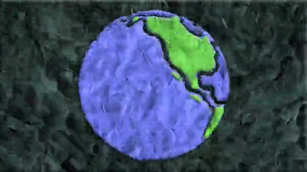 黏土在停止运动中的地球自转 — 图库视频影像