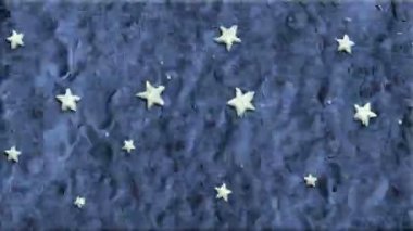 Stop Motion kil yıldızlı gece yapılmış