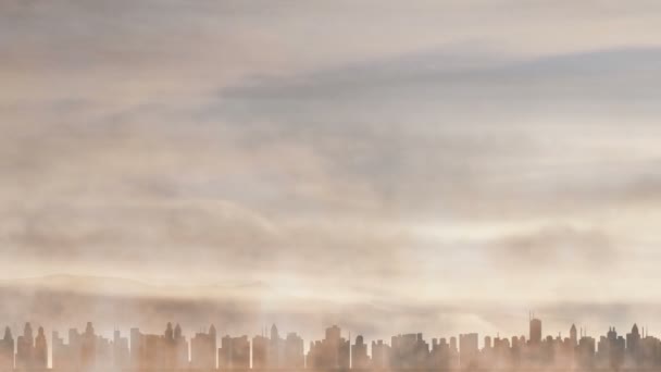 Ciudad Bajo Fuerte Contaminación Animación — Vídeos de Stock