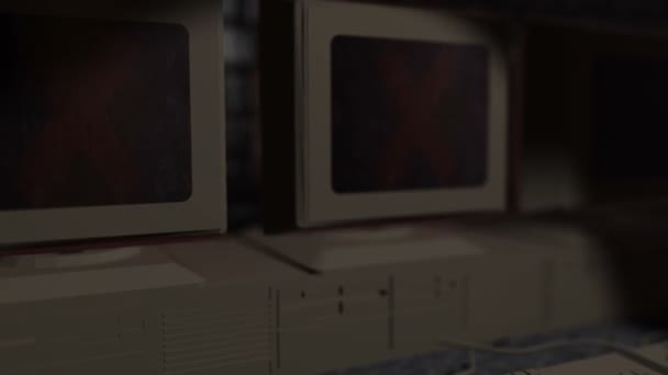 Service Niet Beschikbaar Een Oude Computermonitor — Stockvideo