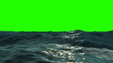 Okyanus dalgaları üzerinde yeşil bir ekran