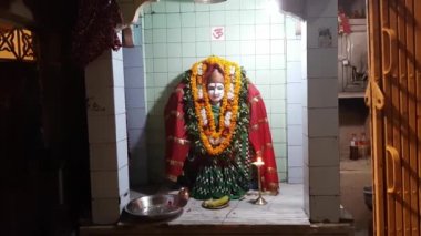 Tanrıça Durga Puga Varanasi Hindistan'da sırasında