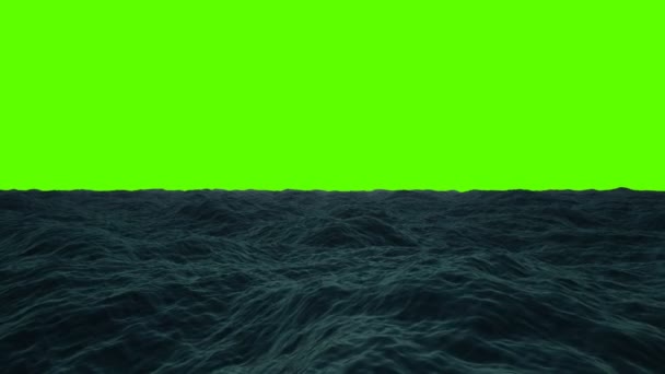 Adı Sert Kış Okyanus Üzerinde Yeşil Bir Ekran — Stok video