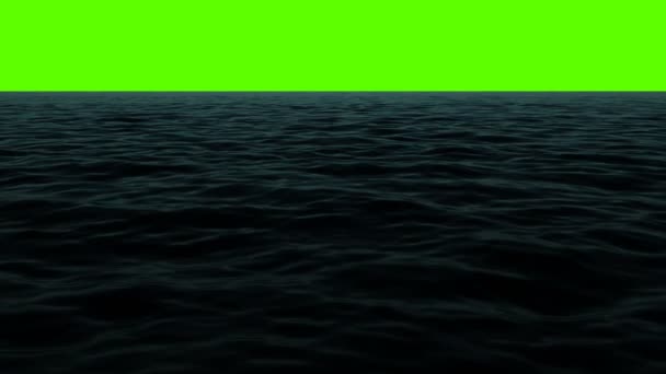 Name Dark Ocean Sea Horizon Green Screen — Stock Video