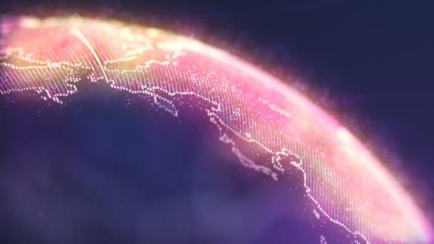 Digital Futuristic Earth Rotate Background — Stock Video
