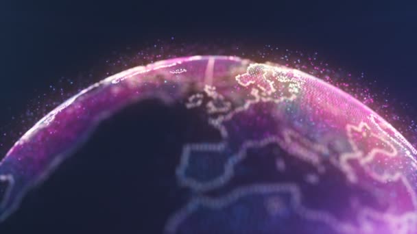 Futurisztikus Föld Grafikus Digitális Stílusban — Stock videók