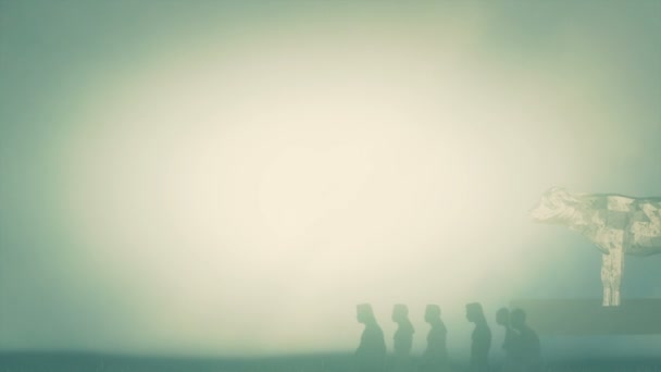 以色列人和雾下的金牛夫 — 图库视频影像
