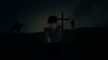 Jesus Walking onun çarmıha germe için haç için