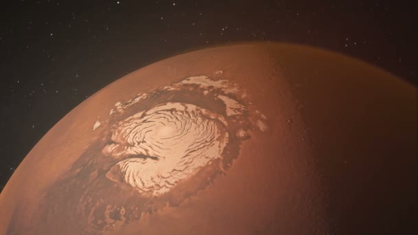 Noord Polaire Ijskap Planeet Mars — Stockvideo