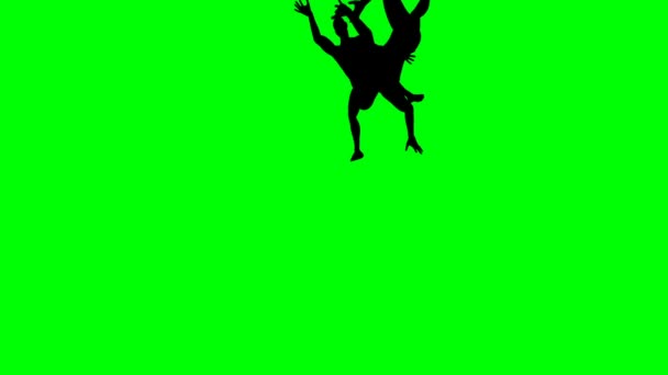 緑色の画面で落ちて男性 — ストック動画