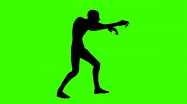 Sorunsuz döngü içinde yürüyüş zombi skeç yeşil ekran