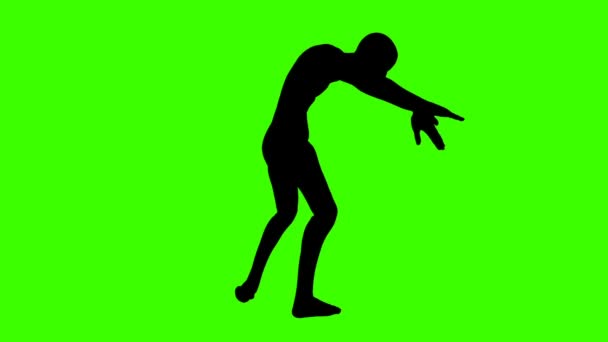 Vignette Zombie Walking Seamless Loop Green Screen — Stock Video