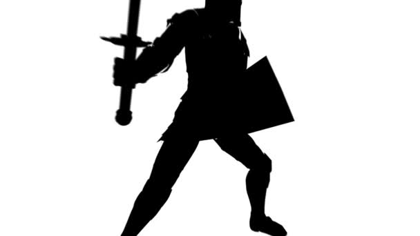 Knight Silhouet Een Achtergrond Van Maan Vector Stijl Uitzoomen — Stockvideo