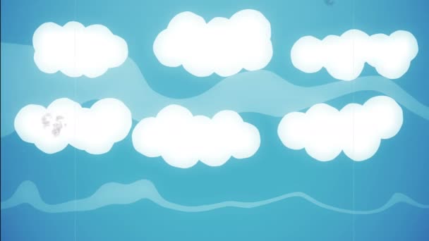 Animated Cartoon Blue Sky with White Clouds — Stock Video © Footageisland  #158139520