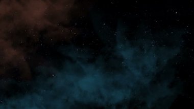 Pırıltılı yıldızlar ile Starry Night Sky üzerinde gaz bulutlar