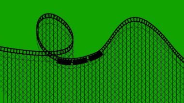 Lunapark Roller coaster Yeşil Ekran Dikişsiz Looping