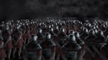 Roman Centurion Savaştan Önce Bir Lejyon Önünde Bir Konuşma Yapar