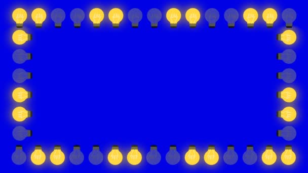 Quadro Lâmpadas Brilhando Uma Tela Azul — Vídeo de Stock