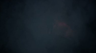 Epic Bushido Samuray Warrior Bir Yıldırım Fırtına Altında Ayakta