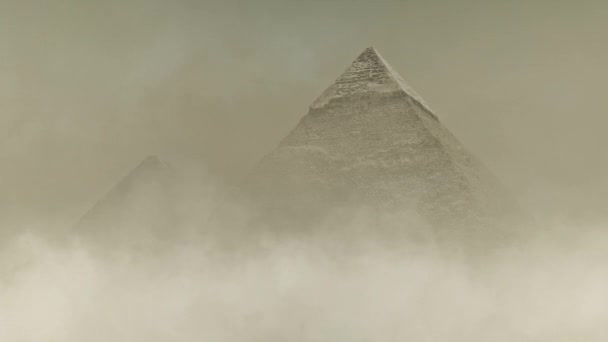 Velká Pyramida Gíze Pod Písečnou Bouří — Stock video