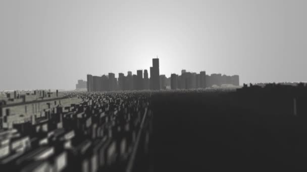 Post Apocalyptic City Skyline — Stock Video