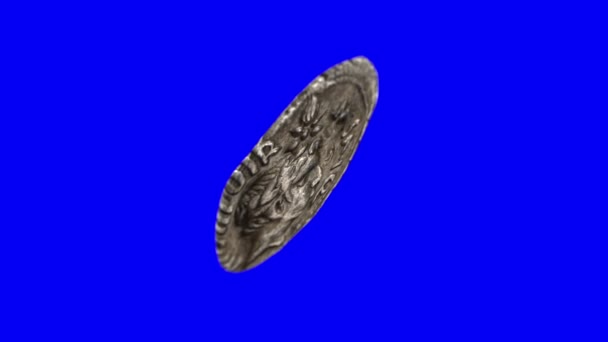 Серебряная Монета Августа Древнего Рима — стоковое видео
