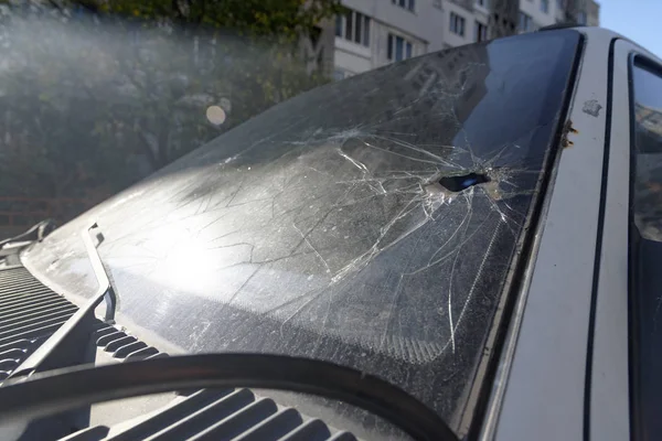 Broken Car Windshield 2018 — Stock Photo, Image