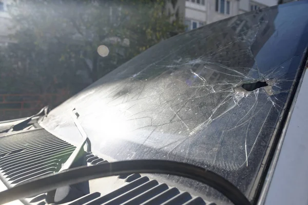 Broken Car Windshield 2018 — Stock Photo, Image