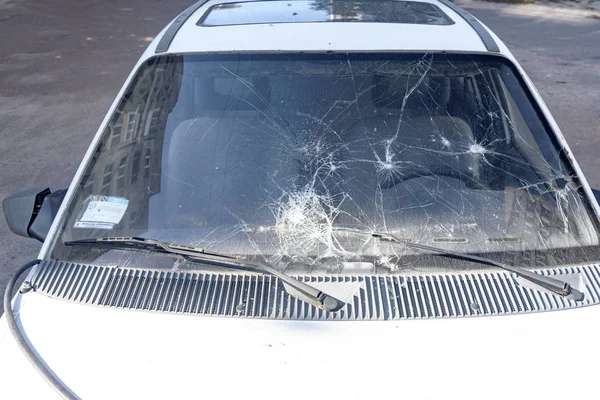 Broken Car Windshield 2018 — Stock Photo, Image