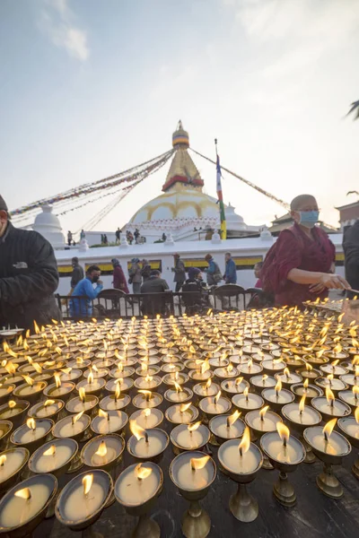 Duża Stupa Kathmandu Nepal Grudnia 2017 Redakcji — Zdjęcie stockowe
