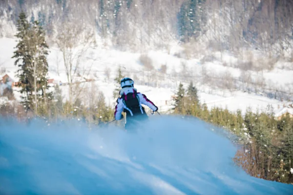 Jeugd Skiën Bergen Van Karpaten Oekraïne December 2016 Regio Van — Stockfoto