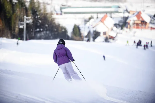 Jugend Skifahren Den Bergen Der Karpaten Ukraine Dezember 2016 Die — Stockfoto