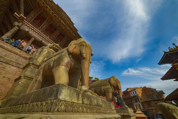 Piazza Centrale Nella Città Bhaktapur Nepal Dicembre 2017 Editoriale — Foto Stock